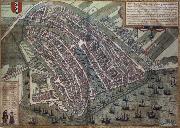 REMBRANDT Harmenszoon van Rijn Map of Amsterdam from Civitates Orbis Terrarum by Georg Brau and Frans Hogenburg china oil painting reproduction